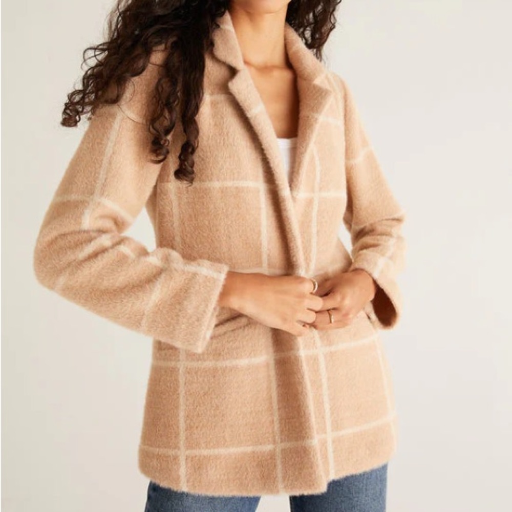 Anna Plaid Blazer Saddle | Z Supply